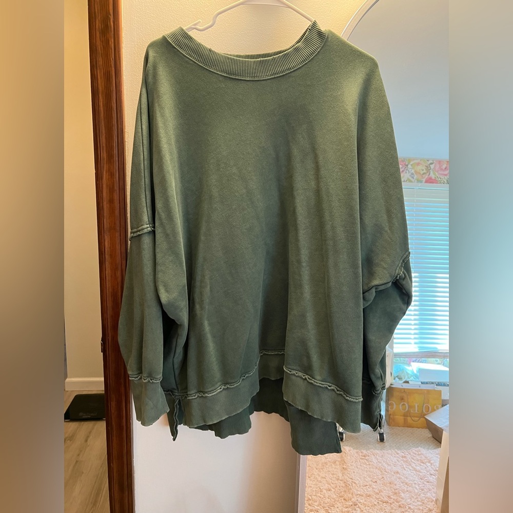Green, sweatshirt, large, aerie
